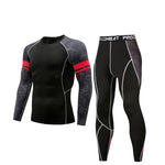 winter t-shirt leggings suit men's clothing thermal underwear sunscreen MMA compression fitness men's jogging sports