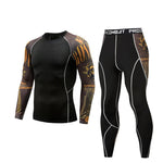 winter t-shirt leggings suit men's clothing thermal underwear sunscreen MMA compression fitness men's jogging sports