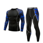 winter t-shirt leggings suit men's clothing thermal underwear sunscreen MMA compression fitness men's jogging sports