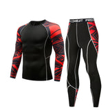 winter t-shirt leggings suit men's clothing thermal underwear sunscreen MMA compression fitness men's jogging sports