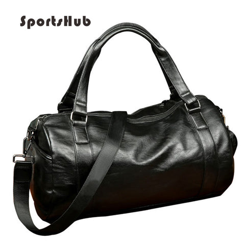 SPORTSHUB Top PU Leather Men's Sports Bags Gym Bags Classic Sports HandBag Fitness Travel Bags Workout Shoulder Bag SB0004