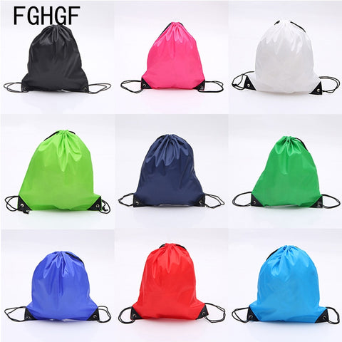 Portable Men Women Sports Gym Bag Nylon Drawstring Bags Belt Riding Backpack Shoes Bag Clothes Yoga Running Fitness Whole Sale